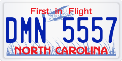 NC license plate DMN5557