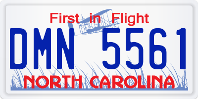 NC license plate DMN5561