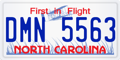 NC license plate DMN5563