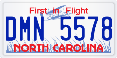 NC license plate DMN5578