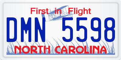 NC license plate DMN5598