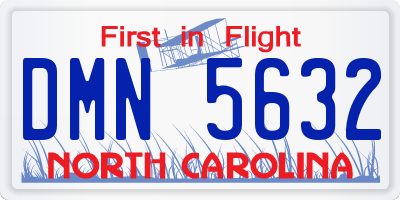 NC license plate DMN5632