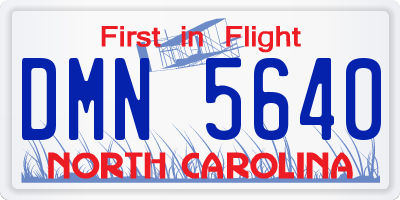 NC license plate DMN5640
