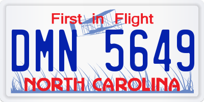 NC license plate DMN5649