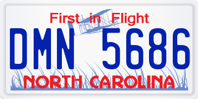 NC license plate DMN5686