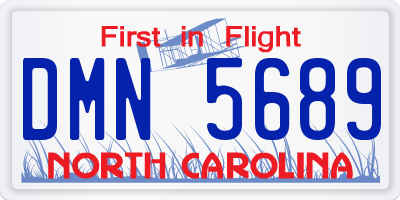 NC license plate DMN5689
