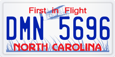 NC license plate DMN5696