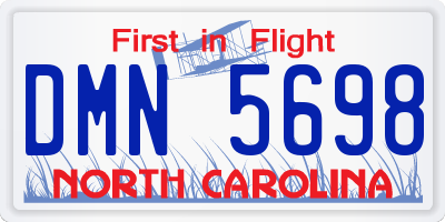 NC license plate DMN5698