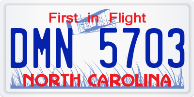 NC license plate DMN5703