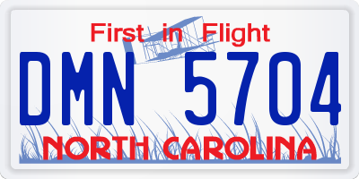 NC license plate DMN5704