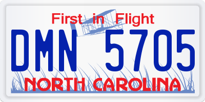 NC license plate DMN5705