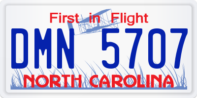 NC license plate DMN5707