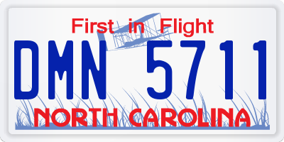 NC license plate DMN5711