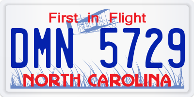 NC license plate DMN5729