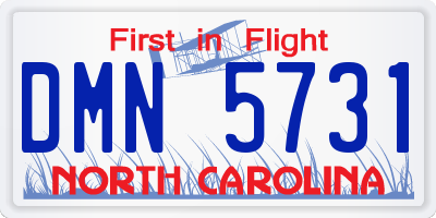 NC license plate DMN5731