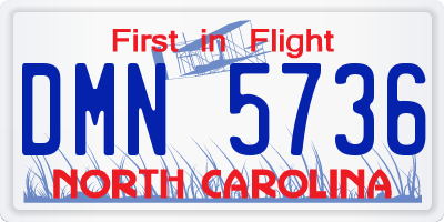 NC license plate DMN5736