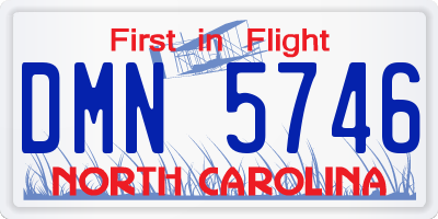 NC license plate DMN5746