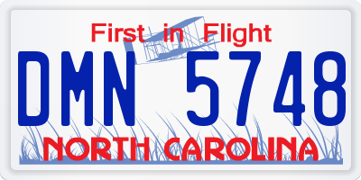 NC license plate DMN5748