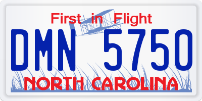 NC license plate DMN5750