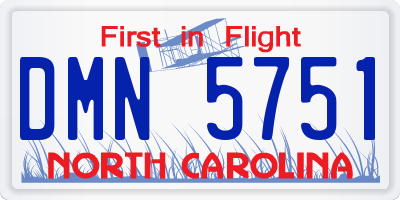NC license plate DMN5751