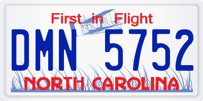 NC license plate DMN5752