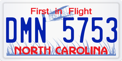 NC license plate DMN5753