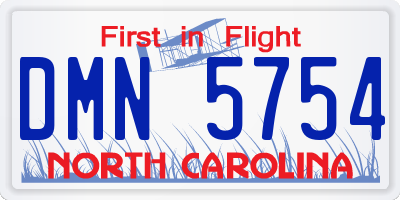 NC license plate DMN5754