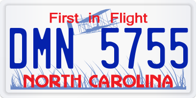 NC license plate DMN5755