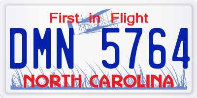 NC license plate DMN5764