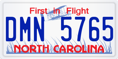 NC license plate DMN5765
