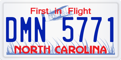 NC license plate DMN5771