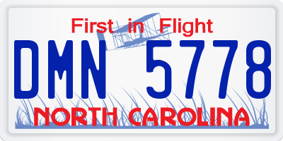 NC license plate DMN5778
