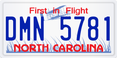 NC license plate DMN5781