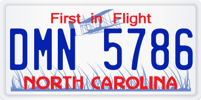 NC license plate DMN5786