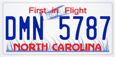 NC license plate DMN5787