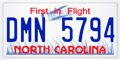 NC license plate DMN5794