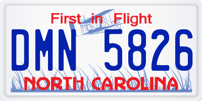 NC license plate DMN5826