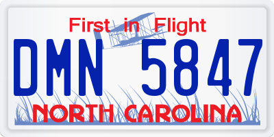 NC license plate DMN5847