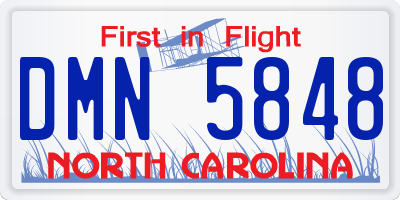 NC license plate DMN5848