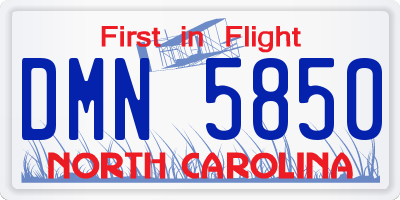 NC license plate DMN5850