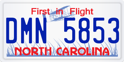 NC license plate DMN5853