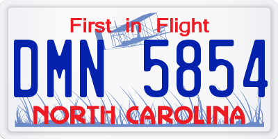 NC license plate DMN5854