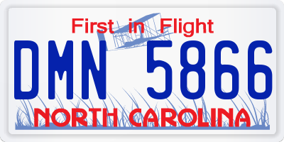 NC license plate DMN5866