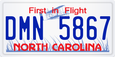 NC license plate DMN5867