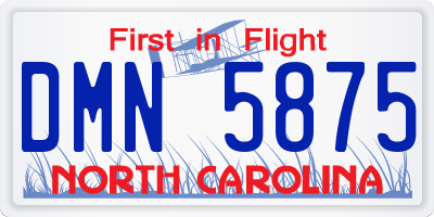 NC license plate DMN5875