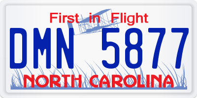 NC license plate DMN5877