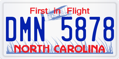 NC license plate DMN5878