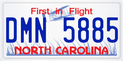NC license plate DMN5885