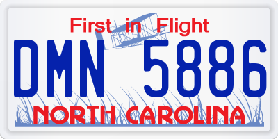 NC license plate DMN5886