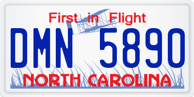 NC license plate DMN5890
